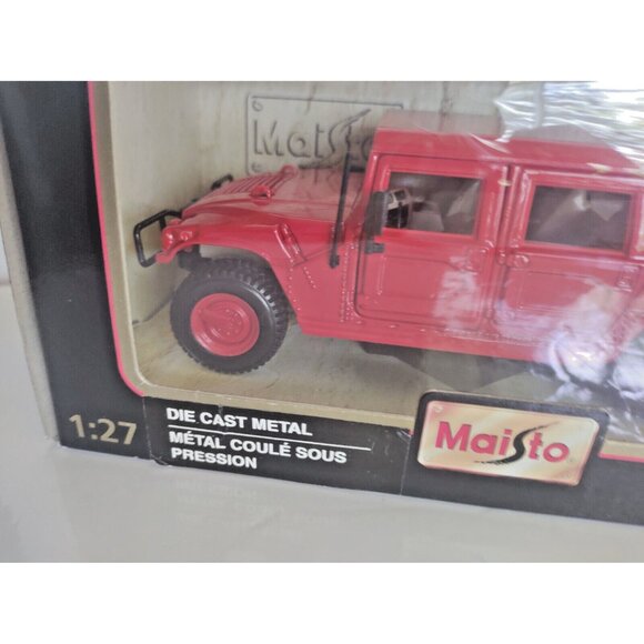 SPECIAL EDITION HUMMER by MAISTO Red DIE-CAST METAL 1/27 Original Box - Picture 4 of 13